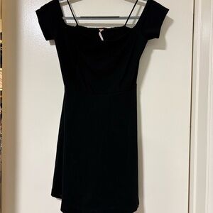 Free People Black One-Shoulder Short Dress